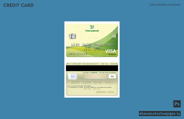 Beispielvorschau der vietnamesischen Vietcombank Visa Electron-Karte